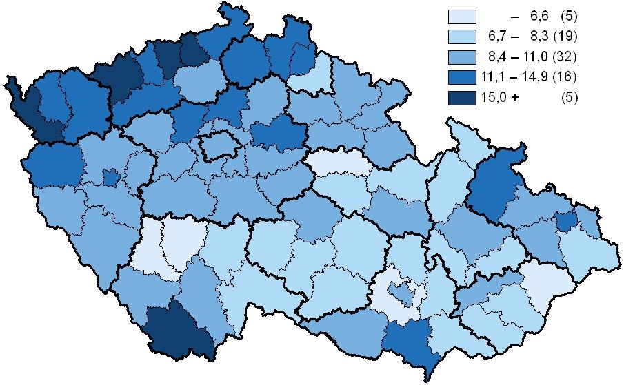 Počet umělých přerušení těhotenství připadající na 1 000 žen