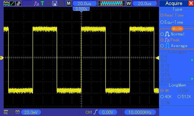 Vyberte Cursor E a otáčejte ovladačem V0 do 90% úrovně křivky. 10. Výstup Delta v menu Cursor je časem náběhu impulzu. Eliminace nežádoucího signálu Random Noise 1.