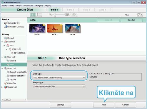 DVD-R DVD-R DL DVD-RW DVD+R DVD+R DL DVD+RW 0 Dodaný software Everio MediaBrowser 4 podporuje následující formáty AVCHD DVD-Video* * Pro vytvoření disků ve formátu DVD-Video pomocí dodávaného