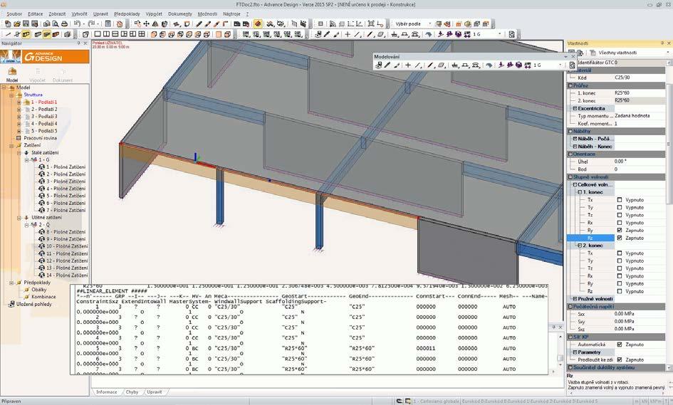 Oprava problému okrajových podmínek na lineárních prvcích => pro prvek s odlišnými okrajovými podmínkami na dvou koncích exportoval Advance Design pouze