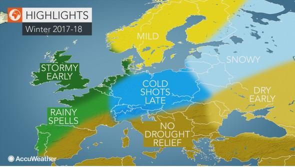 METEOZPRÁVY Obr. 9 Teplotní odchylky dle modelu CFS na zimní období dle stavu k 30.11.2017, zdroj: ncep.noaa.