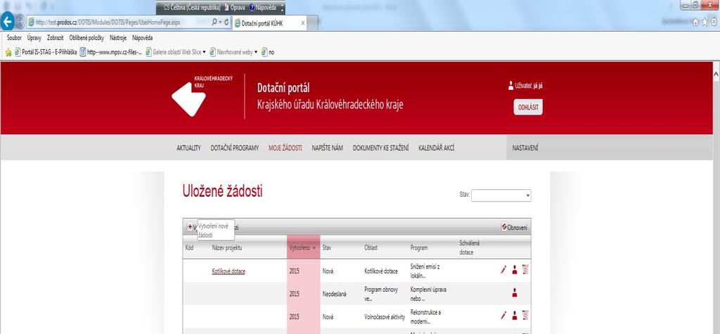 3. Vyplnění elektronické žádosti v systému DOTIS (16. 9 30. 9. 2019) Pokud se žadateli podařilo úspěšně zapsat do Pořadníku žadatelů, tj.