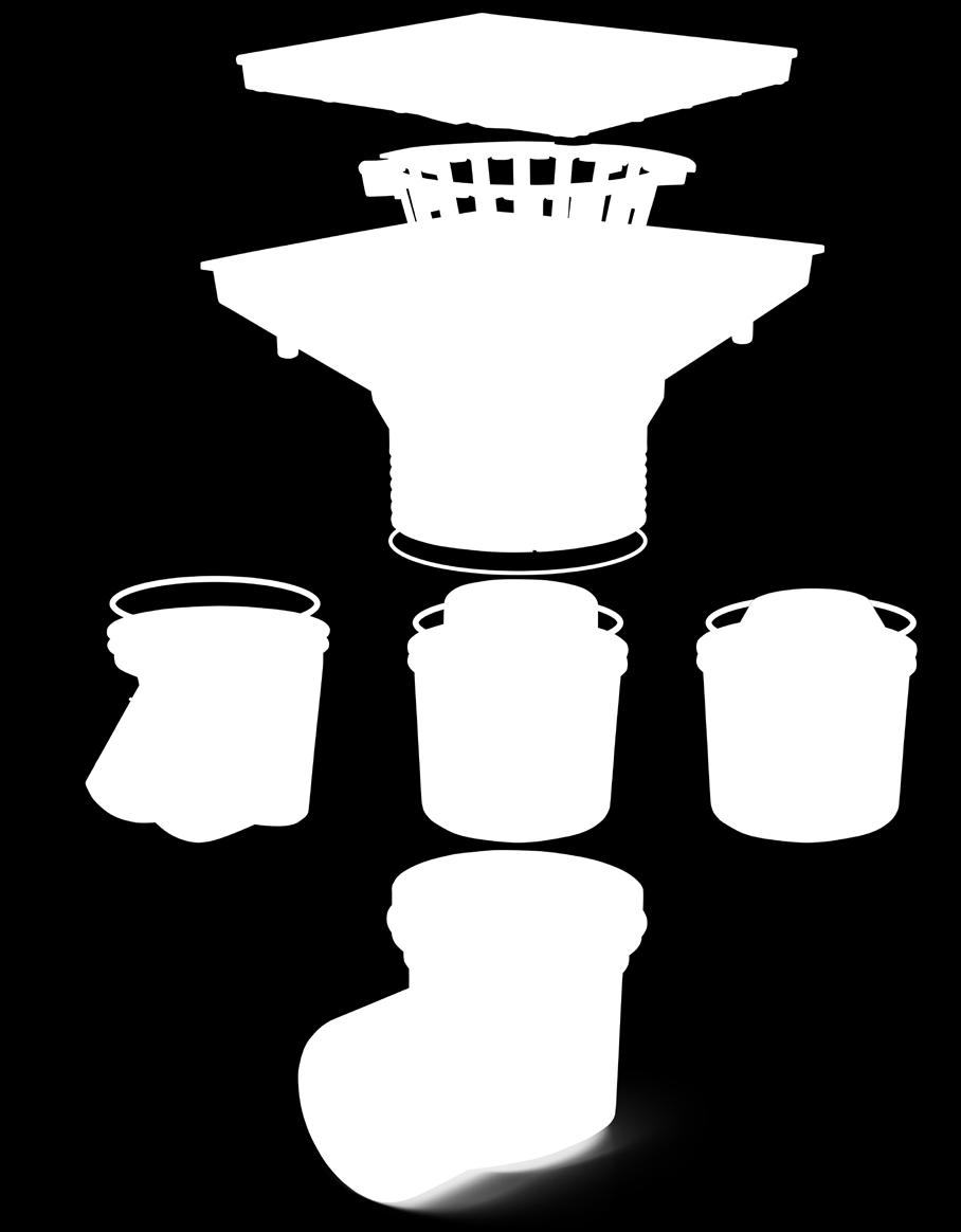 košík mřížka (plast/litina) nástavec šedé provedení těsnící kroužek vodní hladina těsnící kroužek plovák