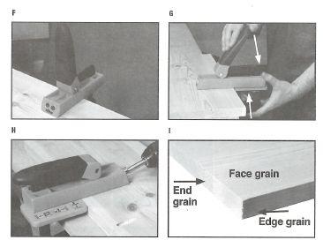 Face Grain = Vlákna podélně, shora Edge Grain = Vlákna podélně, z boku End Grain = Vlákna