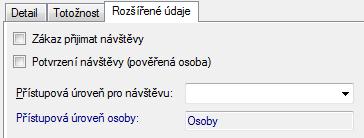 Příznak Zákaz přijímat návštěvy u osoby způsobí, že program nepovolí založit návštěvu s takto označeným navštíveným nebo (v případě nastavení tohoto chování) se při zakládání návštěvy zobrazí varovné