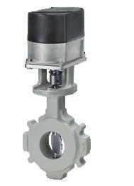 1. Proporcionální regulační prvek, verze se závitovým spojem 2. Škrtící ventil VKF pro montážní verzi s mezilehlou přírubou (SQM3/4) 3.