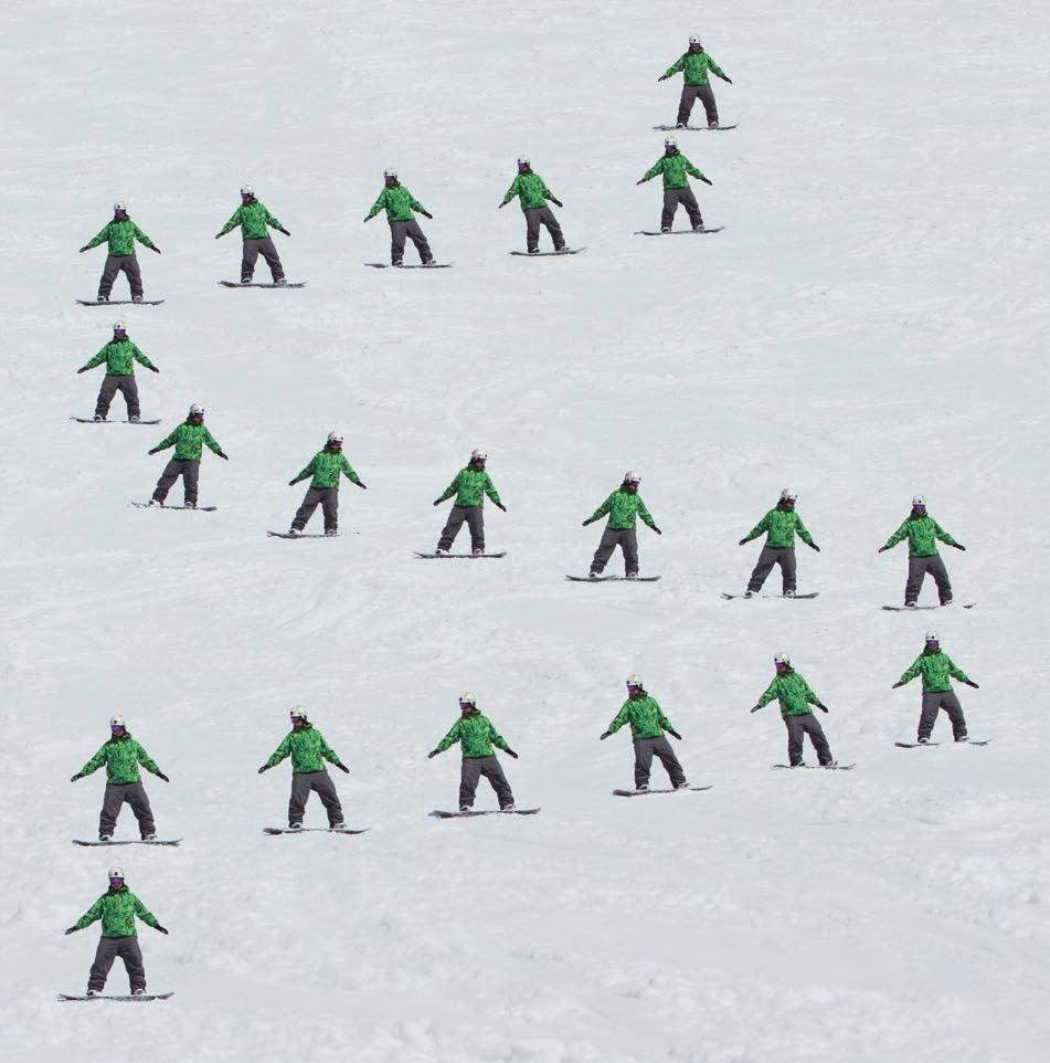 Metodika výuky začátečníků > úroveň C Padající list Metodický postup 1. Vysvětlení, ukázka instruktora. 2. Cvičení na místě bez snowboardu. 3.