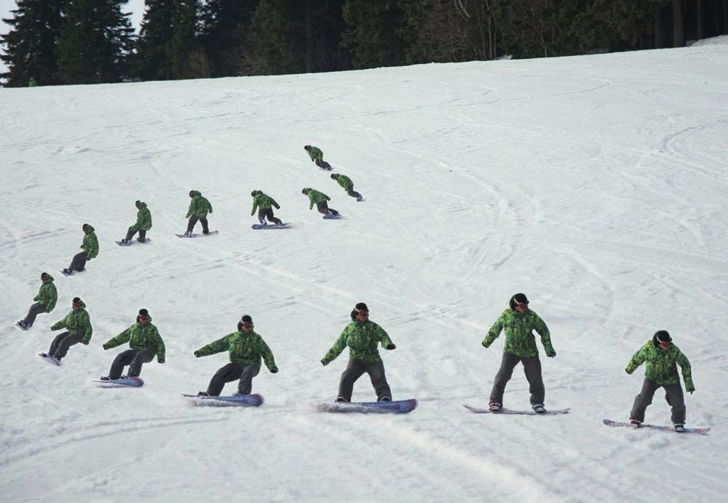SNOWBOARDING Řezaný oblouk s odlehčením vzhůru Metodický postup 1. Vysvětlení, ukázka instruktora. 2.