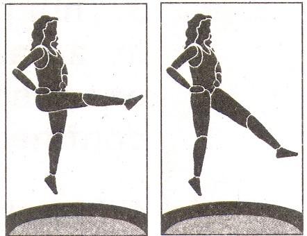 High kick, low kick - vykopávanie - pri skoku dajte ruky v bok a kopte jednou nohou vysoko a potom