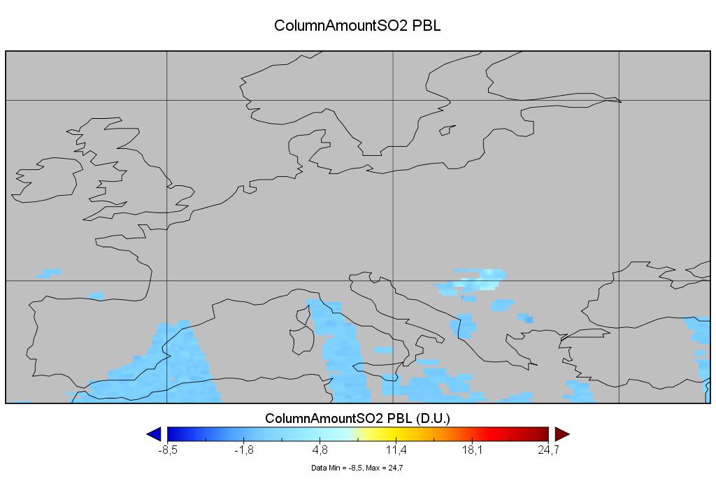 Satelitní data OMSO2 -