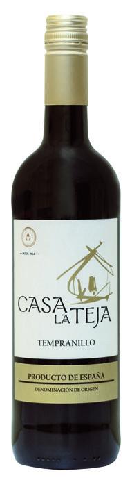 CASA LA TEJA TEMPRANILLO Toto červené víno je zpracováno ze 100% odrůdy Tempranillo, hrozny se macerují od deseti do dvanácti dní a fermentují při kontrolované teplotě.