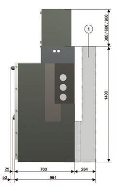 5 25 Jmenovitá frekvence fr [Hz] 50 / 60 Jmenovitý proud Sběrnice a propojení polí Ir [A] 630 Zadní kanál s absorberem tlaku pro instalaci na uzavřenou podlahu (Celková hloubka pole: 1150 mm) 1m1