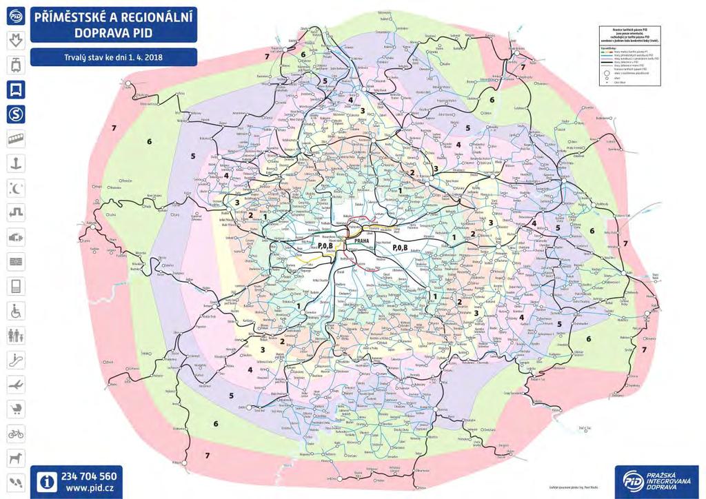 Příloha 3: Přehled tarifních pásem PID Zdroj: PŘÍMĚSTSKÁ A REGIONÁLNÍ DOPRAVA PID. In: PRAŽSKÁ INTEGROVANÁ DOPRAVA [online].