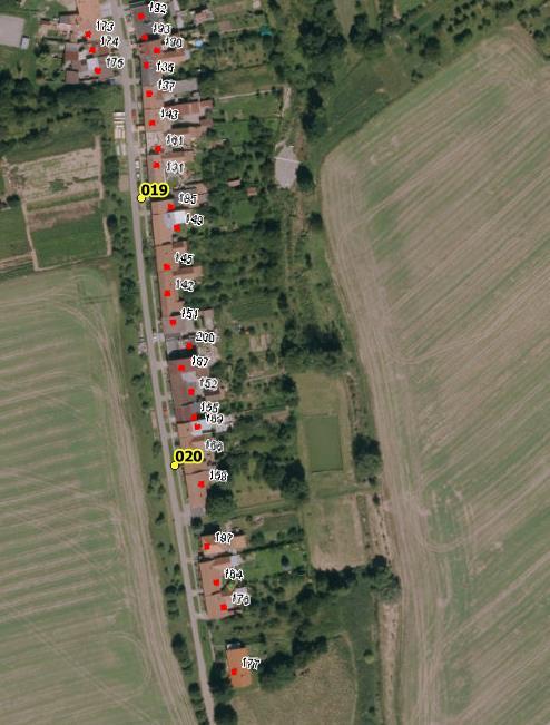 Umístění hlásičů v obci Vážany detail 5 Měrné body Měrné body provozované ČHMÚ a městem Vyškov zřetelně definují úkoly LVS. Nebude nutné instalovat měřicí techniku na lokální vodní toky.