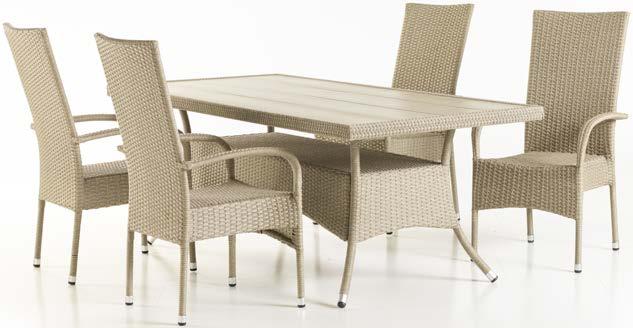 Š60 x D60 x V72 cm 2999,- 2250,- Židle: Ocel a tvarovaný plast s UV ochranou. 1499,- 1000,- 3780501 3500.