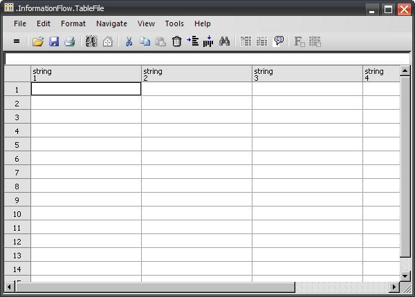 TableFile / tabulka informační objekt nulová kapacita tabulka slouží jako dvou nebo vícedimenzionální struktura k ukládání libovolných dat tabulku lze formátovat podle toho, k čemu bude sloužit je