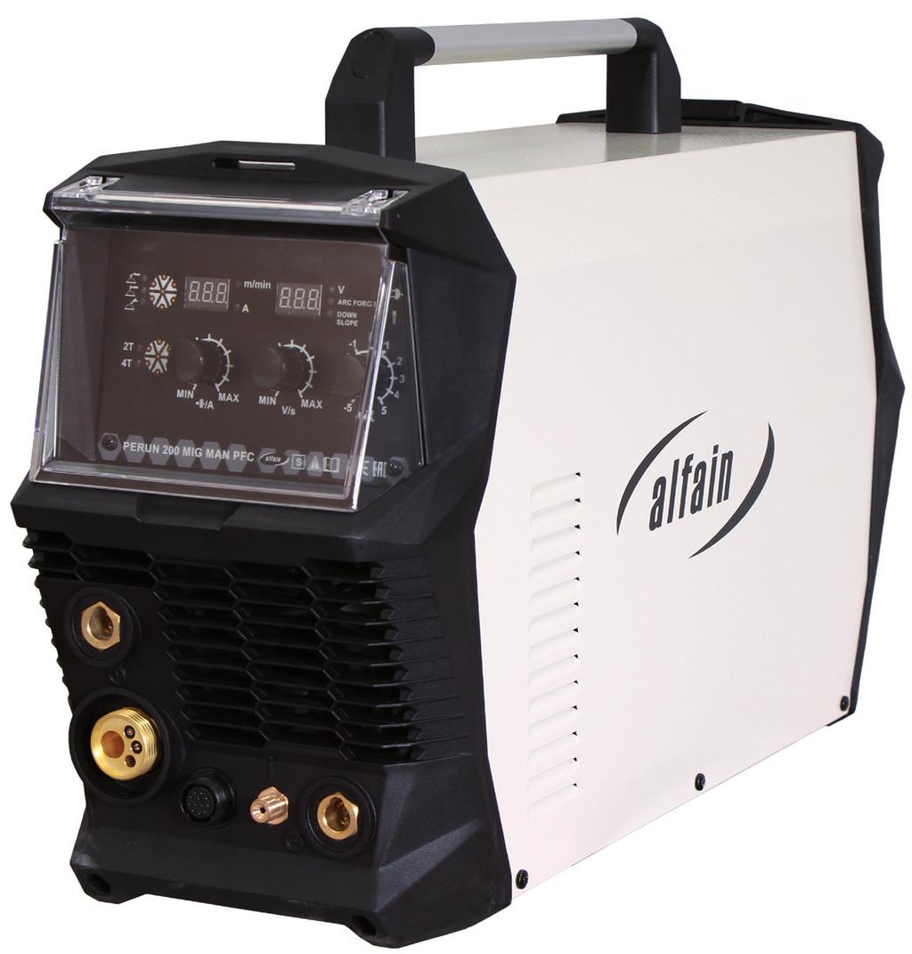 dráty 1,0 mm nebo trubičkovými dráty s ochrannou atmosférou nebo bez ní (pozor na změnu polarity) Svařuje elektrodami do průměru 4,0 mm Multifunction inverter for MMA, MIG/MAG and TIG welding IGBT