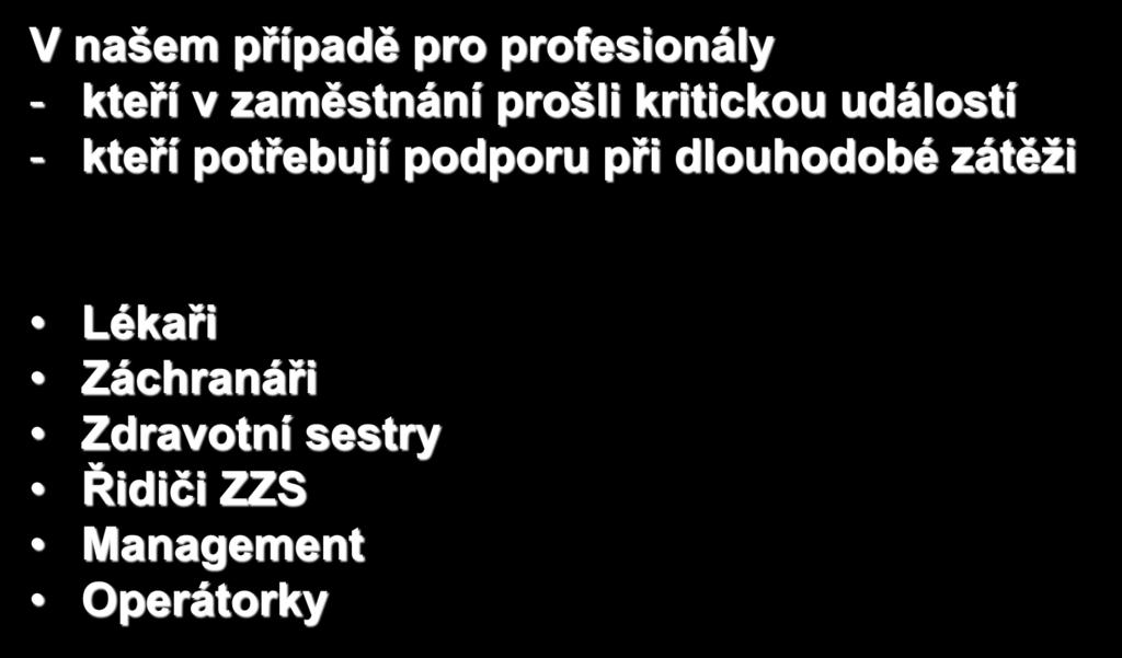 PRO KOHO JE V našem případě pro profesionály -