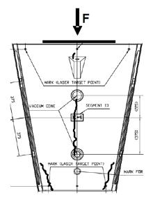 (technologie TBM) při jeho postupu do horninového masivu na čelbě tunelu (tj. směr působící síly je rovnoběžný s podélnou osou tunelové trouby).
