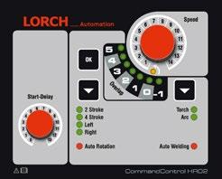 SÉRIE TURN IC Koncept ovládání Command Control HR02 Přehledná struktura průběhu s LED indikací Jednoduché nastavení zpoždění startu otočným regulátorem Rychlost svařování nastavitelná a upravitelná