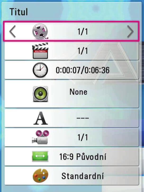 c [Title/popup] - Zobrazení názvů v nabídce DVD nebo rolovací nabídky BD-ROM, pokud je k dispozici. d [Možnost] - zobrazení přehrávacích informací.