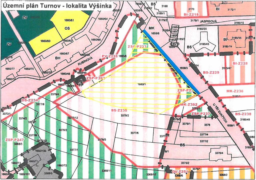 L~UJ Uzemni plán Turnov - lokalita Výšinka us Bl 3172/1 3179/1 3185/15 1660/60 1659/8 3155/20 3185/43 Zsr-P227i 3185/19 3185/35 1660/77 / 1660/75 1660/48.