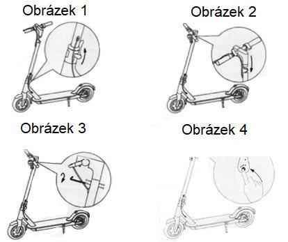 SESTAVENÍ 1. Upevněte hlavní tyč rukojeti. (Obr. 1) 2. Připevněte řídítka na hlavní tyč. (Obr. 2) 3. Použijte šestihranný klíč pro utáhnutí obou šroubů. (Obr. 3) 4.