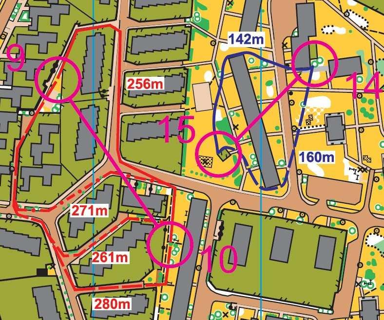 SPRINT HD 9-10 Docela typický sprintový úsek. Závodníci řeší podobný problém jako v LOBu. Cesty ke kontrole jsou jasně dané, jen je potřeba se rozhodnout, která může být nejrychlejší.