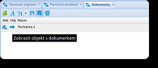 souboru, který je uloºený v databázi, staºení lze uskute nit pomocí ikony s ²ipkou. Tabulka dokument slouºí pro p ístup ke v²em dokument m, a proto je kaºdý záznam ( ádek) navázán k objektu.
