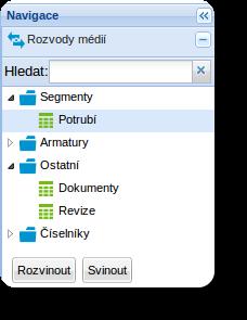 4 Práce s tabulkou Obrázek 2: Naviga ní menu Data se zobrazují v podob tabulky, po et záznam m ºe být omezen stránkováním nebo ltrováním.