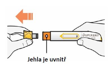 Jakmile žluté víčko sejmete z předplněného pera, už ho nenasazujte zpět. C2.