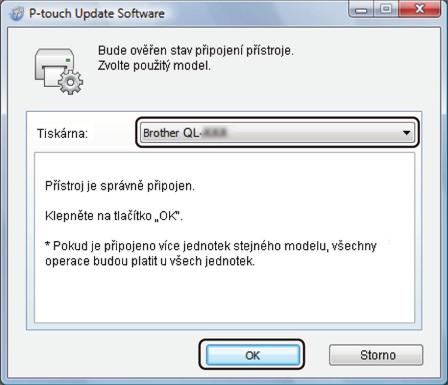 Jak aktualizovat program P-touch 3 Klikněte na ikonu Aktualizace přístroje.