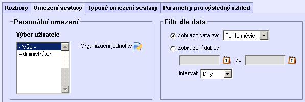 MISPA Záložka Rozbory Zde si uživatel může zvolit z široké nabídky sestav. Z důvodu náročnosti na HW je možné zvolit vždy pouze jeden typ sestavy.