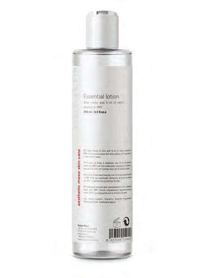 Essential lotion Základní emulze, je možné přidat 5 až 10 ml jakéhokoliv meso roztoku. Hyaluronic acid. Essential lotion je na bázi kyseliny hyaluronové pro domácí péči o obličej, vlasy a tělo.