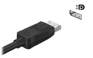 Chcete-li připojit digitální zobrazovací zařízení, připojte kabel zařízení k rozhraní DisplayPort.