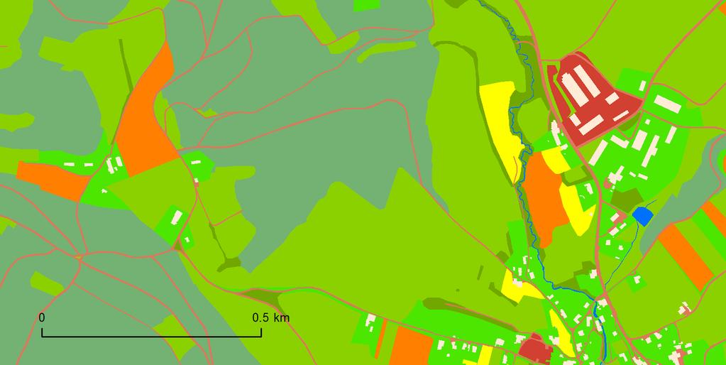 Obrázek 6: Náhled na podrobnost výstupního datasetu LULC 4 Výstupní dataset LULC Výstupní dataset je předán zadavateli ve formátu Shapefile.