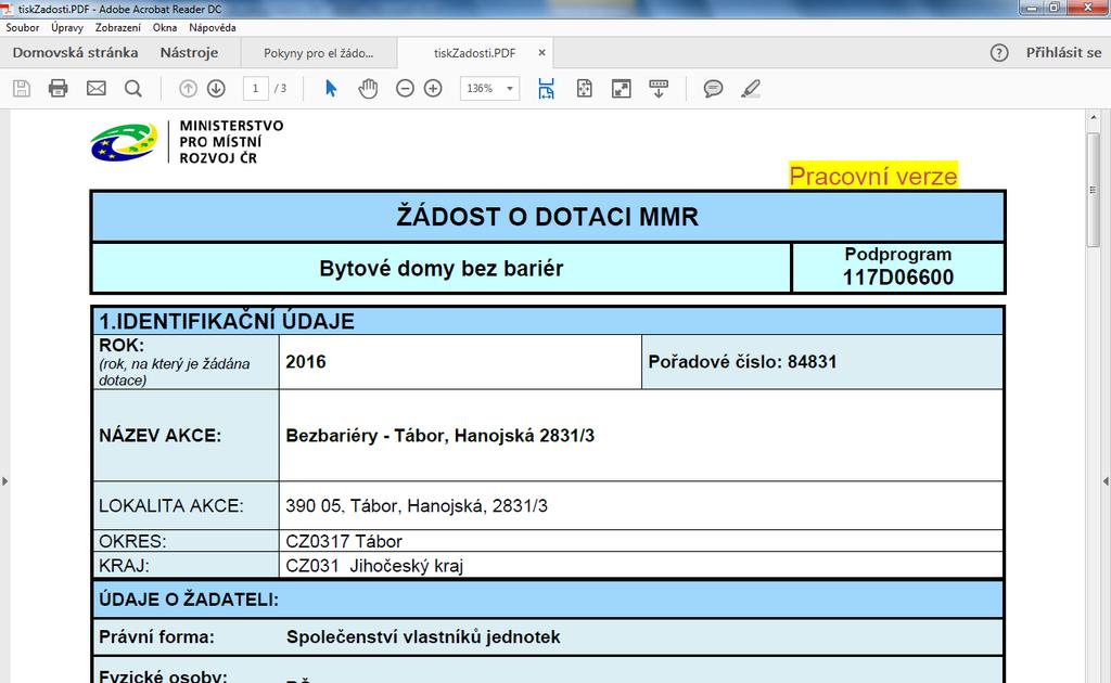 pdf. Tato verze slouží pouze pro kontrolní účely zpracovatele, není určena k podání
