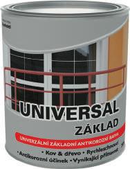 UNIVERSAL ZÁKLAD UNIVERSAL LESK / MAT Popis: Univerzální základová antikorozní barva na kov a dřevo. Použití: Na kov i dřevo, ocelové díly a konstrukce, strojní díly, střechy, vrata, ploty.