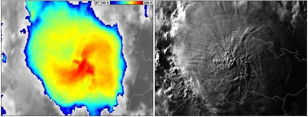 oblačnosti a její geografické poloze, výšce oběžné dráhy družice a její poloze vůči této dané oblačnosti).