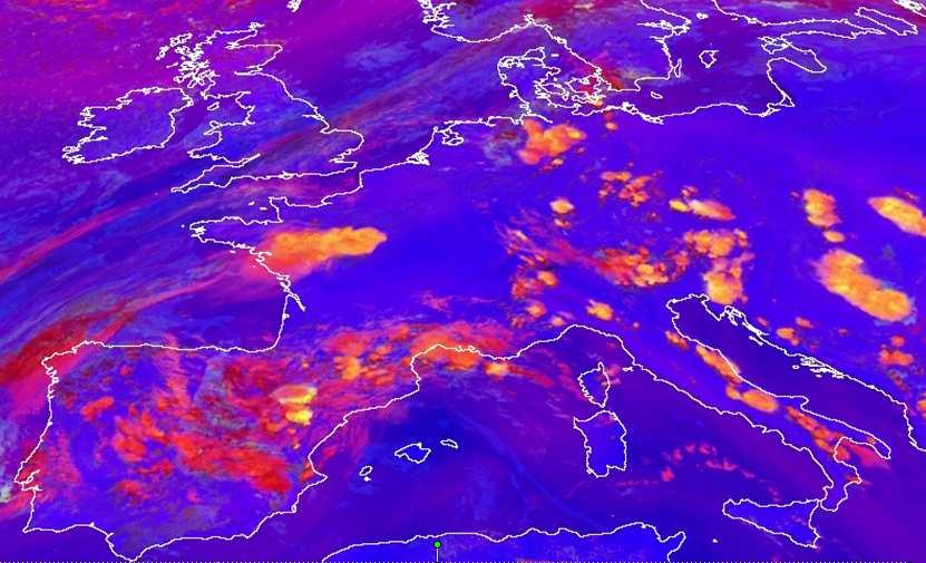 Obr. 3. 4: Snímek geostacionární družice MSG, 25. 5.