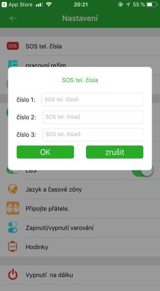 7. Průvodce funkcí a) SOS tísňové volání: SOS volání provedete dlouhým stisknutím ON/OFF - SOS tlačítka.