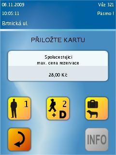 8 Cestující následně dostane informaci o zakoupené elektronické jízdence. Při výstupu si opět provede označení karty, na kterou je mu pak případně vrácen obnos za neprojetý úsek. 4.