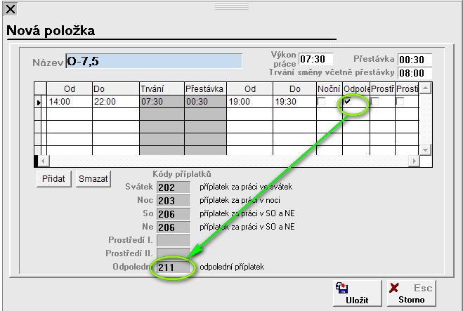 Příplatek za práci ve svátek, SO a NE se přidá při zahájení měsíce automaticky, ale pouze v případě, že svátek nebo SO NE připadl na den začátku směny.