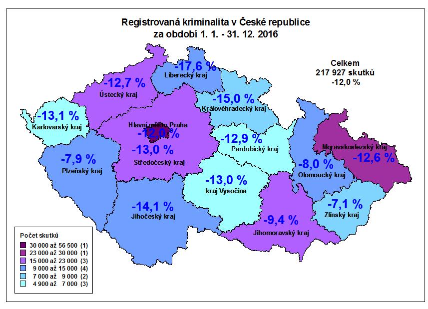 ČR pokles registrované