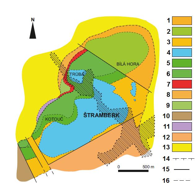 milovické vrstvy. Sedimentace kelčského vývoje byla ukončena ve spodním paleogénu (Stráník et al., 1993).