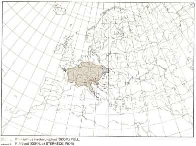 Obr. 1: Areál přirozeného výskytu kokrhele luštince v Evropě (Meusel et al., 1978) Základem úspěchu introdukce kokrhelů na nová stanoviště je kvalitní osivo.