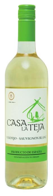 CASA LA TEJA VERDEJO SAUVIGNON BLANC Toto víno, které je fermentováno při kontrolované teplotě, se mimo jiné výborně hodí k rybám, mořským plodům, bílým masům a pokrmům z rýže.