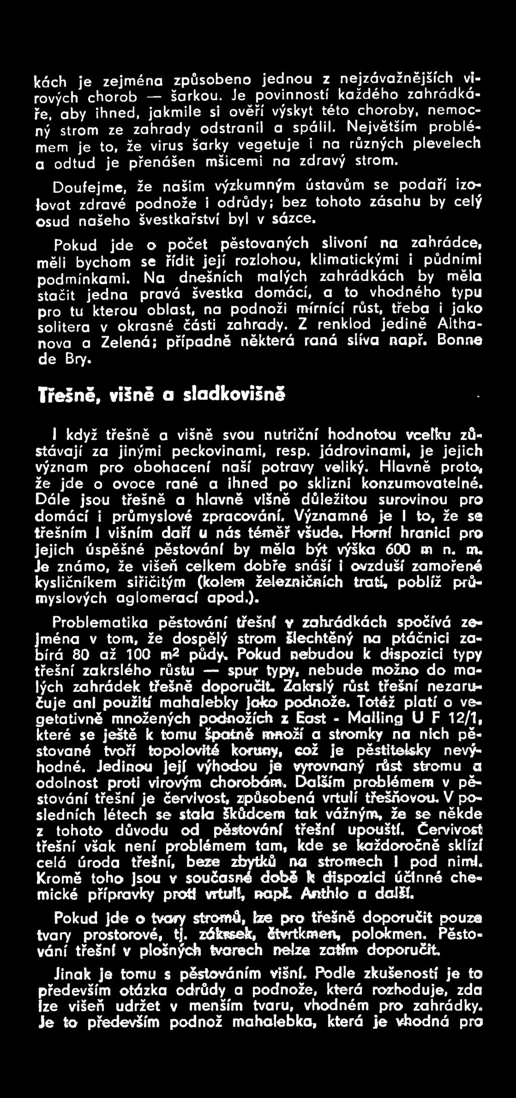 Pokud jde o počet pěstovaných slivoní na zahrádce, měli bychom se řídit její rozlohou, klimatickými i půdními podmínkami.