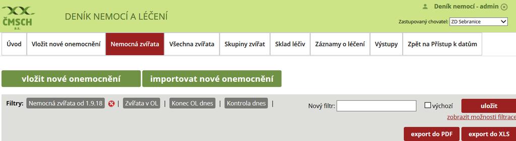 Obr. 9 Umístění funkce importovat nové onemocnění pro manuální import Obr.