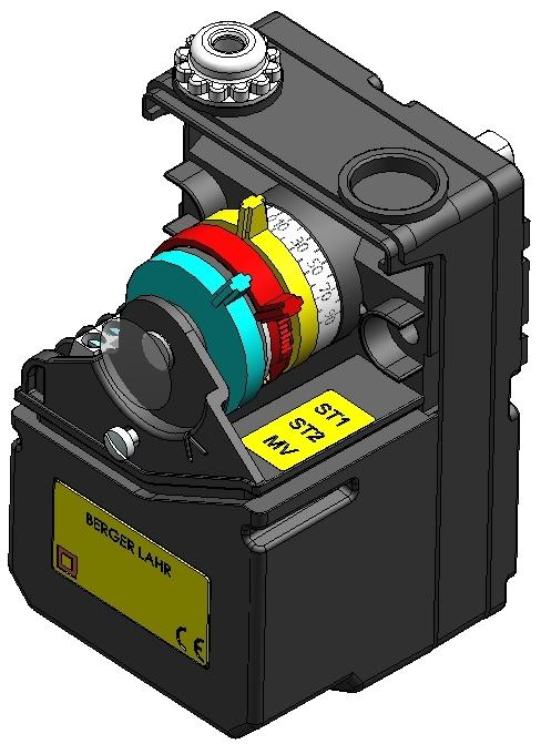 Servomotor (M 202/2 S) Servomotor řídí vačky pro otevírání vzduchové klapky. Pro nastavení otevírání vzduchové klapky použít vačku ST1 pro minimální výkon a ST2 pro maximální výkon.